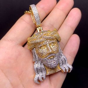 Hip Hop hommes garçon grand Christ jésus pendentif collier complet Micro pavé 5A cubique zircone CZ Cool <span class=keywords><strong>Rock</strong></span> <span class=keywords><strong>Punk</strong></span> bijoux - Product Image 3