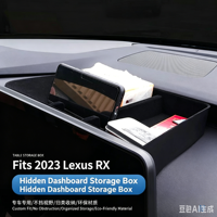 Boîte de rangement pour tableau de bord en plastique, plateau caché de 1 à 3 L, organisateur antidérapant adapté aux Lexus RX300 RX350h RX450h 2023, modifications intérieures