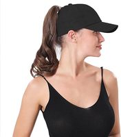 Gorra de Béisbol Unisex con Cola de Caballo, Estilo Urbano Oxford Terry, Algodón Desgastado, Gorra de Papá Ajustable, Gorra Deportiva de Golf con Cola de Caballo Alta