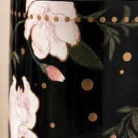 Set Hadiah Lilin Aroma Kedelai dengan Cangkir Keramik Hitam 270ml, Cetakan Underglaze Aroma Khusus
