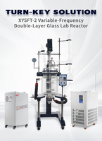Réacteur en verre à double enveloppe de 50 L, cuve de réaction sous pression, pompe pour distillation à reflux, produits chimiques