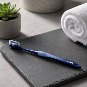 <span class=keywords><strong>Brosse</strong></span> à dents double nettoyage AUBO pour adultes avec poils souples en PBT et manche en plastique pour un nettoyage en profondeur à domicile, taille standard - Product Image 3