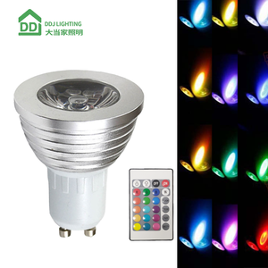 GU10 Color Changing Magic Mood <strong>Lamp</strong> RGB LED Spotlight Bulb with Remote Control 3W MR16 E26 Spotlighting - Product Image 1
