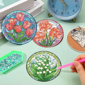 ชุดทำแผ่นรองแก้วอะคริลิคเพชรลายดอกไม้แมนดาลา XIXI DIY จำนวน 9 ชิ้น สำหรับผู้ใหญ่ - Product Image 5