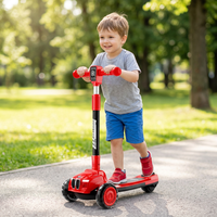 Trottinette pliable pour enfants avec guidon réglable, roues à LED, légère, trottinette d'extérieur pour garçons et filles