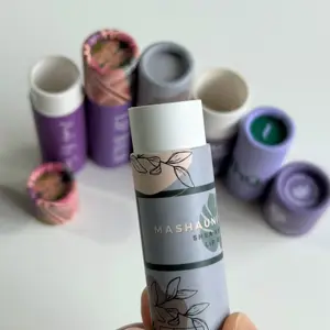 Marchio Design biodegradabile riciclabile imballaggio cartone Push Up rossetto Lipbalm deodorante tubo di carta Kraft