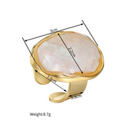 Bague ovale géométrique en acier inoxydable électroplaqué, style bureau chic pour femme, luxe léger haut de gamme, best-seller