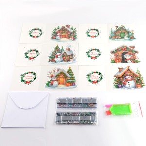 Kit kartu ucapan lukisan berlian DIY gaya Natal kartu ucapan seni Berlian Natal kartu ucapan lukisan berlian 5d - Product Image 2
