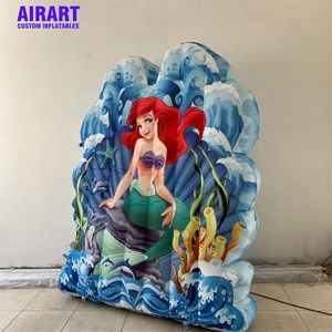 Décoration murale gonflable de haute qualité pour anniversaire, motif dessin animé, petite princesse avec vagues de mer, impression numérique - Product Image 2