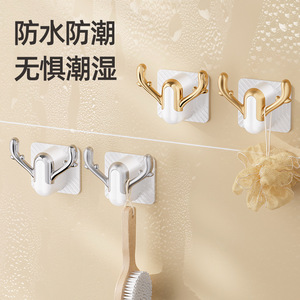 <b>Adhesive</b> <b>Hook</b> Wall Mounted Strong <b>Adhesive</b> Punch Free Kitchen Bathroom Door Storage <b>Hook</b> Rectangle Polished Finish - Product Image 3