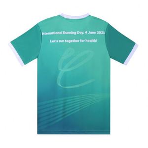 Custom Print Logo O Neck Tee Short Sleeve <b>Polyester</b> <b>Tshirt</b> Breathable Quick Dry Unisex Training Gym Running Marathon T-Shirt - Product Image 3