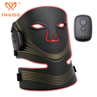 Masque facial LED sans fil PAKISS 510(k) - Masque de photothérapie avec lumières rouges et infrarouges, rechargeable, télécommande pour usage domestique