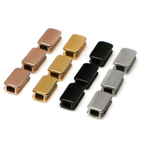 Breloques rectangulaires personnalisées en gros avec rainure, perles dorées sur mesure pour la fabrication de bracelets