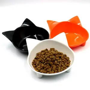 Pet Food Bowl Tilt High Bottom Neck Protector Antichoking Dog and Cat Water Bowl Antidumping Dog Feeding Supplies Plastic