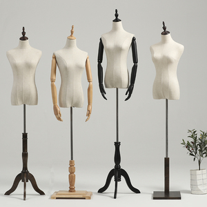 Hot Sell <strong>Clothes</strong> Store <strong>Prop</strong> Female Dress Dummy Garment Window Display Stand Plastic Mannequins Women Linen Cloth Up-Body - Product Image 2