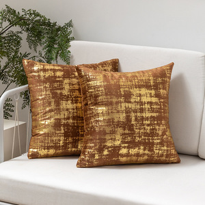 Housses <span class=keywords><strong>de</strong></span> coussin décoratives modernes à rayures abstraites dorées pour canapé, usage domestique ou hôtelier, élégantes housses <span class=keywords><strong>de</strong></span> coussin décoratives - Product Image 4