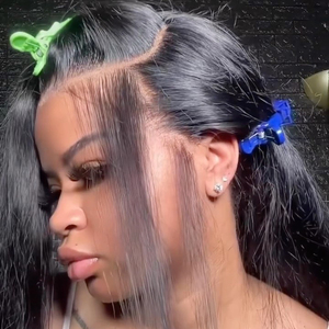 Pre ngắt <span class=keywords><strong>knots</strong></span> tẩy trắng tóc con người ren tóc giả nguyên Ấn Độ tóc giả tóc HD Trong Suốt Ren phía trước Nguyên phụ nữ tóc giả tóc - Product Image 3