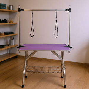 Table de toilettage pour chien Db Dog Grooming Table 42 en acier inoxydable pliable avec tapis en caoutchouc pour chats et chiens, style moderne, station de toilettage pour animaux de compagnie - Product Image 2