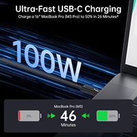 Câble USB Type C Thunderbolt 4 plaqué argent Biaze, 40 Gbps, 8K/6K60Hz, charge 100W, conducteur en cuivre pur blindé (5FT tressé)