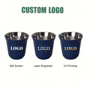 Lot de verres à espresso en acier inoxydable de 80 ml et 160 ml, à double paroi, isolés thermiquement, pour café et boissons chaudes - Product Image 4