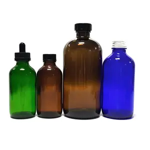 Chemische Apotheker Flacon Amber Kobalt Blauw 500Ml Glazen Flessen Leverancier Cosmetische 1000Ml Boston Fles