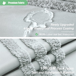 Rideaux <span class=keywords><strong>de</strong></span> <span class=keywords><strong>douche</strong></span> extra longs, rideaux <span class=keywords><strong>de</strong></span> salle <span class=keywords><strong>de</strong></span> bain en tissu chenille texturé à rayures, rideaux <span class=keywords><strong>de</strong></span> <span class=keywords><strong>douche</strong></span> modernes et hauts, style <span class=keywords><strong>shabby</strong></span> chic - Product Image 4