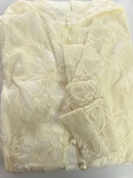 Elegante Vestido Maxi de Verano para Mujer con Cuello Mandarín Natural, Botones, Manga Corta, Lavable, Cinturón de Encaje No Tejido