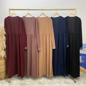 1402 #   Abaya Abierta Importada Premium de Manga Holgada con Pedrería Plateada y Perlas Blancas, Abayas Nida Dubai con Bolsillos Laterales, 5 Colores - Product Image 6