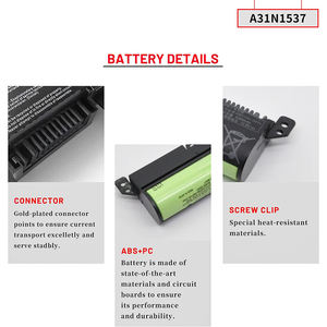 Batería para portátil <span class=keywords><strong>ASUS</strong></span> <span class=keywords><strong>VivoBook</strong></span> <span class=keywords><strong>Max</strong></span> serie X441 modelo A31N1537 A31N1601 Stock disponible para baterías digitales X441SA X441SC X441UA - Product Image 3