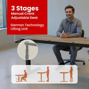 โต๊ะทำงานแบบแมนนวลปรับได้พร้อมการเคลื่อนไหวของข้อเหวี่ยงที่ราบรื่นและการออกแบบสีเขียวที่เรียบง่าย - Product Image 4