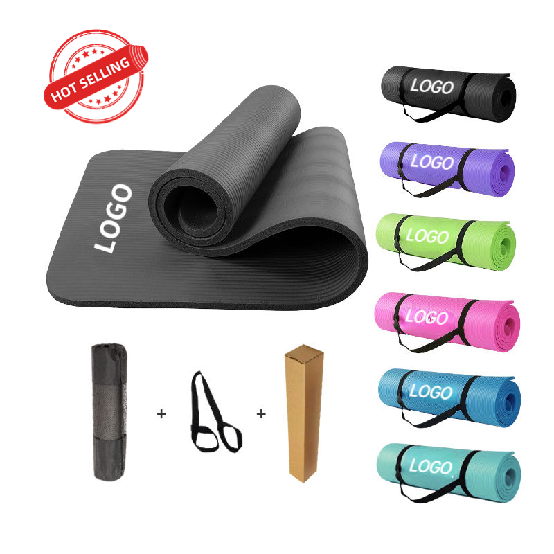 Esterilla de Yoga NBR, colchoneta antideslizante con impresión personalizada, económica, de 8mm, 10mm, 15mm de grosor, para hacer ejercicio en el gimnasio, ecológica, suministro de fábrica, venta al por mayor