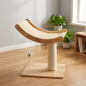 Minimalist Wooden Cat Tree With Sisal Scratching <b>Post</b> Indoor Pet Furniture For Cats - Product Image 2