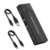 Caja de disco duro móvil multifuncional Caja de disco duro de estado sólido de doble protocolo M.2 a tipo C con estación de acoplamiento USB HUB.