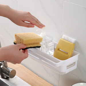 Kitchen dishcloth rack, sponge <b>drainer</b>, <b>sink</b> shelf, faucet rack, bathroom storage basket, no-drill storage rack - Product Image 3