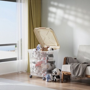 Large capacity household storage <b>box</b> for <b>clothes</b>, toys, and miscellaneous items, thickened with lid, made of plastic. - Product Image 1