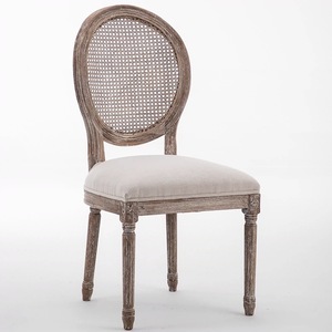 <span class=keywords><strong>Chaise</strong></span> de salle à manger <span class=keywords><strong>Louis</strong></span> moderne de haute qualité avec siège rembourré confortable et dossier élégant en canne de bambou - Product Image 6