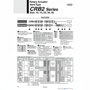 Actionneur rotatif pneumatique SMC CDRB2BW20-270SZ pièces pneumatiques - Product Image 1