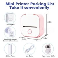 Imprimante thermique portable Phomemo T02 Mini, imprimante sans encre, fabricant d'autocollants, mini imprimante sans fil pour la maison, l'école, le bureau, les reçus