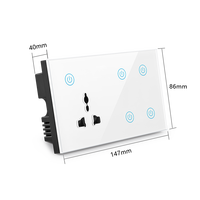 Interrupteur intelligent avec panneau en verre 147UK, compatible Alexa Echo Google Home, commande vocale, Tuya Zigbee WiFi, fil neutre requis, interrupteur intelligent pour éclairage