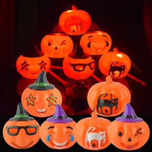 Accessoires pour la Fête des Morts : Lanterne portable pour enfants, Bande lumineuse, Pendentif citrouille musical, Décoration d'Halloween - Product Image 2