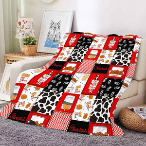 Couverture en peluche personnalisable à motif poulet frit pour restauration rapide, douce et moelleuse, pour canapé de salon ou voyage, vente en gros - Product Image 4
