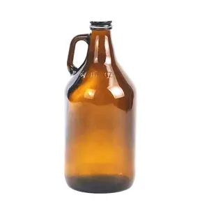Eine Gallone 4 Liter Bernstein Wein behälter Kalifornien Weingläser Glas Bier Growler große Kapazität Schnaps flasche mit einem Griff