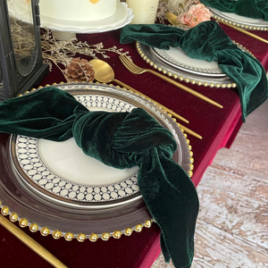 Serviettes en velours vert émeraude, serviettes <span class=keywords><strong>de</strong></span> <span class=keywords><strong>table</strong></span> douces pour restaurant, mariages, décoration, 20 x 20 pouces - Product Image 2