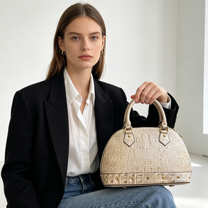 Sac à main en cuir gaufré <span class=keywords><strong>crocodile</strong></span> 26x12x19cm, sac fourre-tout de luxe à poignée supérieure pour femme, personnalisable ODMOEM - Product Image 4