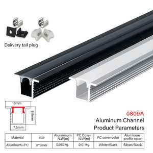 รางอลูมิเนียมอัลลอยสำหรับไฟ <span class=keywords><strong>LED</strong></span> รุ่น 6000 ซีรีส์ สำหรับตกแต่งโฮมเธียเตอร์ บาร์ และไฟเน้นส่องสว่าง - Product Image 2