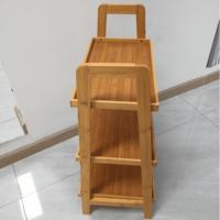 Estante de escalera de bambú de 3 niveles de alta calidad Estante de almacenamiento de tipo vertical multifuncional con unidad de almacenamiento para organización del hogar