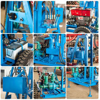 Moteur diesel portable 100m 120m 130m 150m forage souterrain plate-forme de forage de puits d'eau roues de pompage d'eau plate-forme de forage de noyau