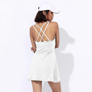 Dress Tenis <span class=keywords><strong>2</strong></span> Dalam 1 Wanita, Rok Olahraga Golf Lari dengan Celana Pendek Bersaku 2022 - Product Image 3