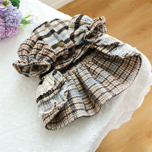 סתיו חורף אופנה אופנה צווארון גבוה woolen שמלת שנה חדשה עבור צ 'יוואווה ובנות בגדים חום לחתולים - Product Image 6