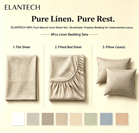Parures de lit 100 % lin écologiques lavées à la pierre, style européen-américain, draps plats, tailles King, Queen, Twin, Double pour la maison - Vente en gros
